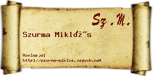 Szurma Miklós névjegykártya
