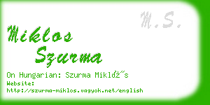 miklos szurma business card